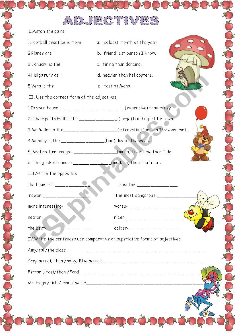 ADJECTIVES worksheet