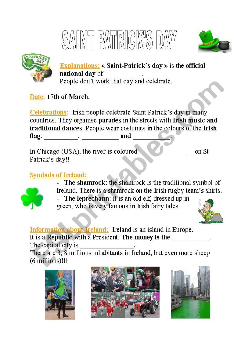 Saint-Patricks day worksheet