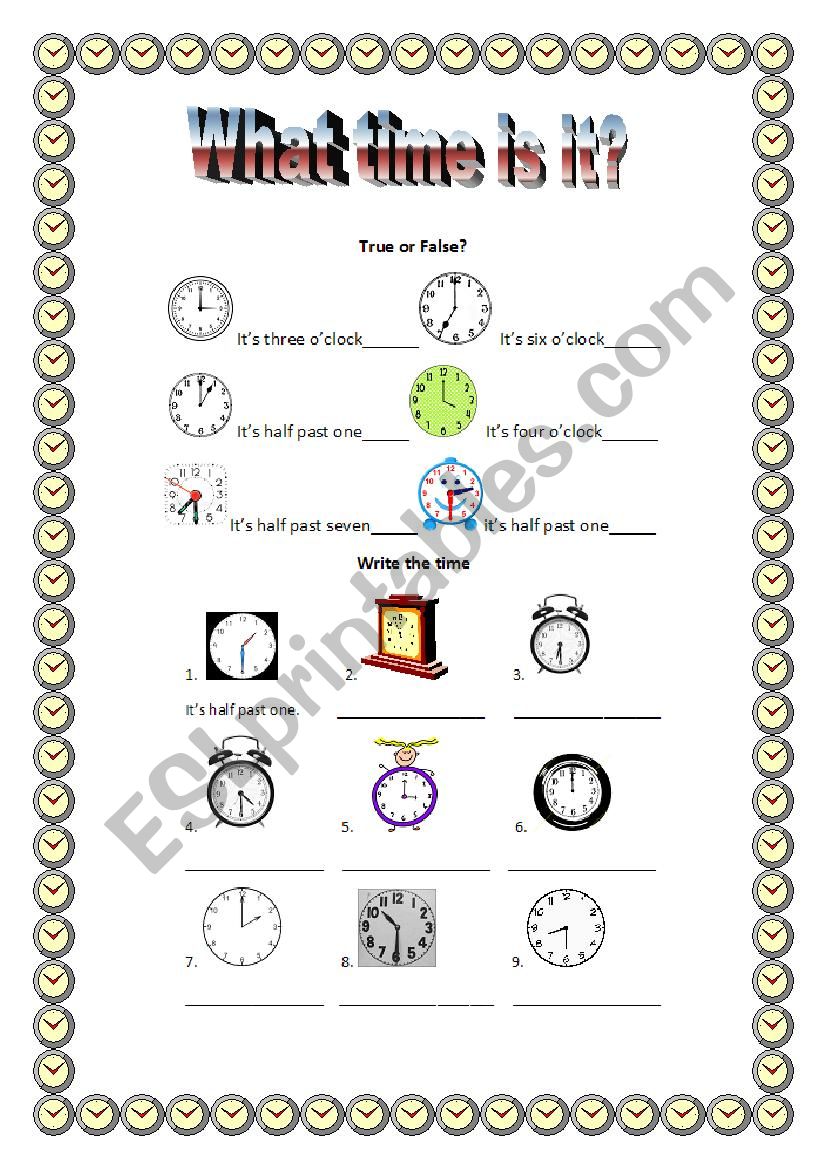 The Time-exercises worksheet
