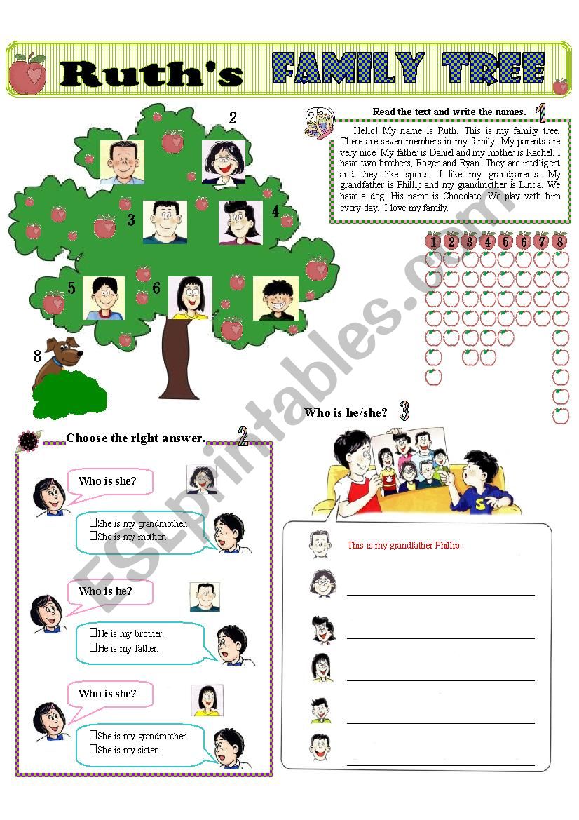 Ruths Family  worksheet