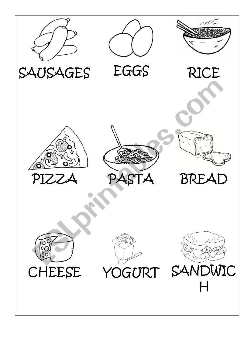 Food vocabulary 3 worksheet