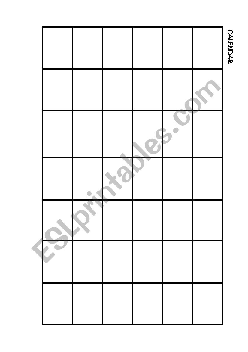 A calendar creation worksheet