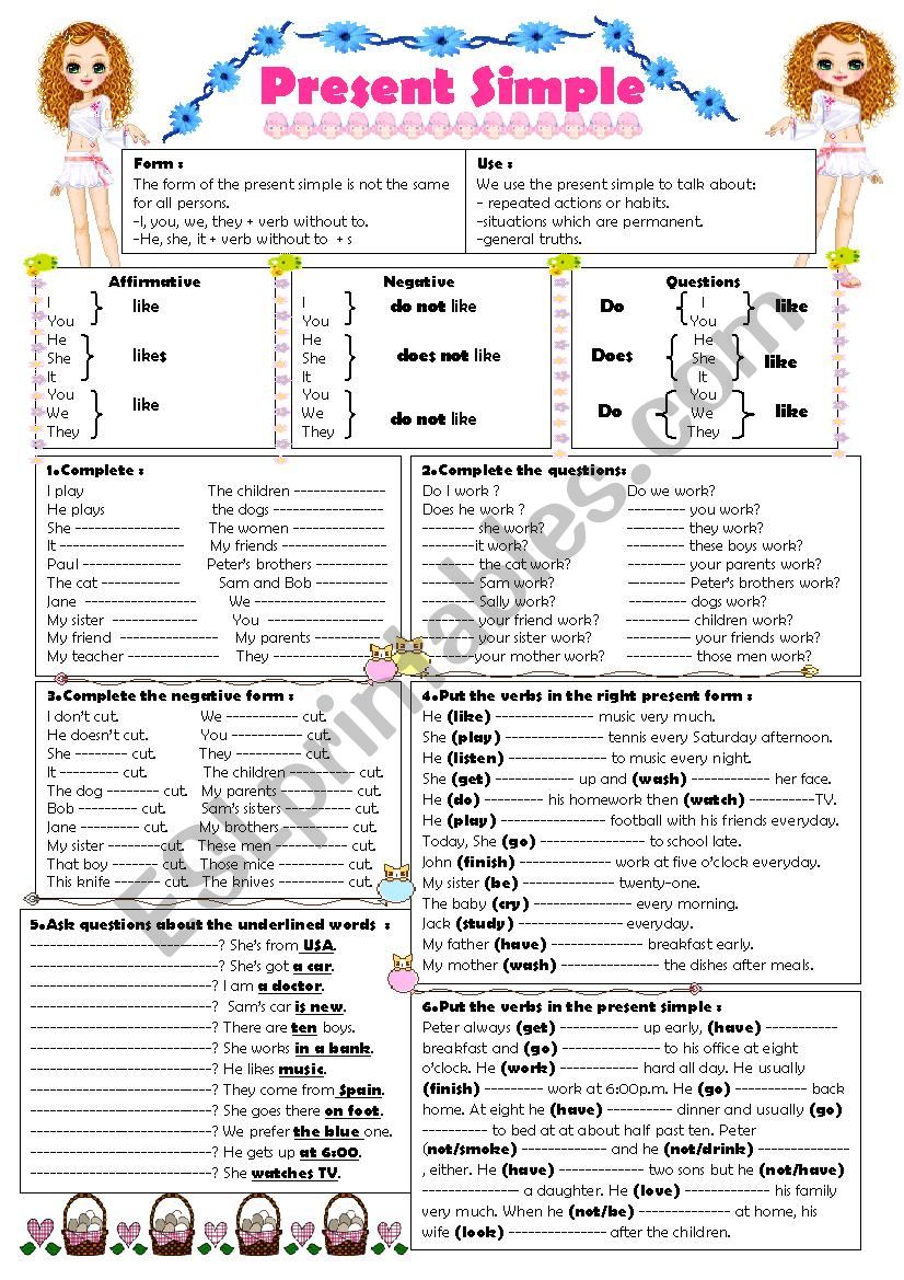 The present simple worksheet