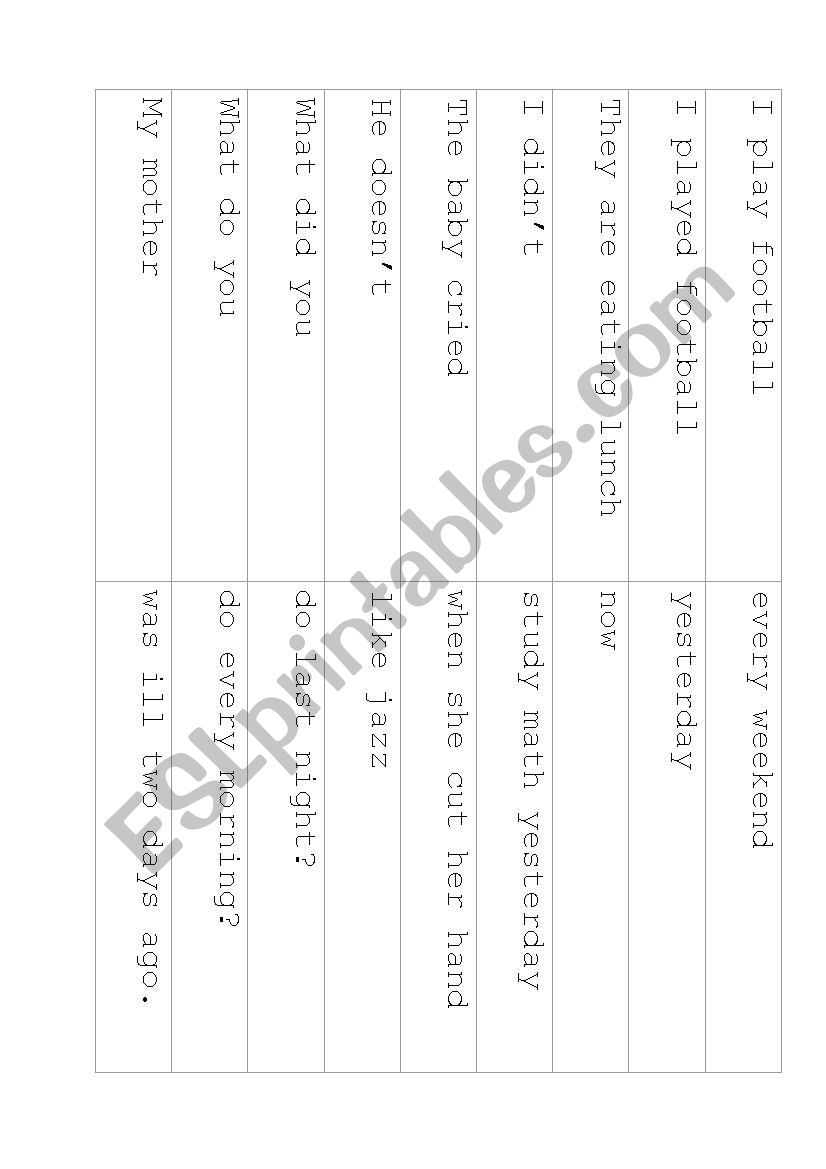 simple past tense worksheet