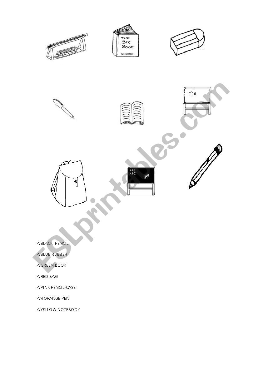 CLASSROOM OBJECTS worksheet