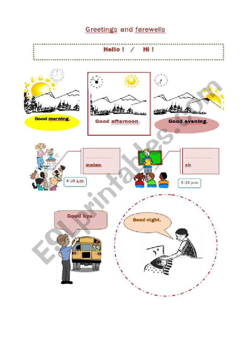 Greetings and Farewells for kids