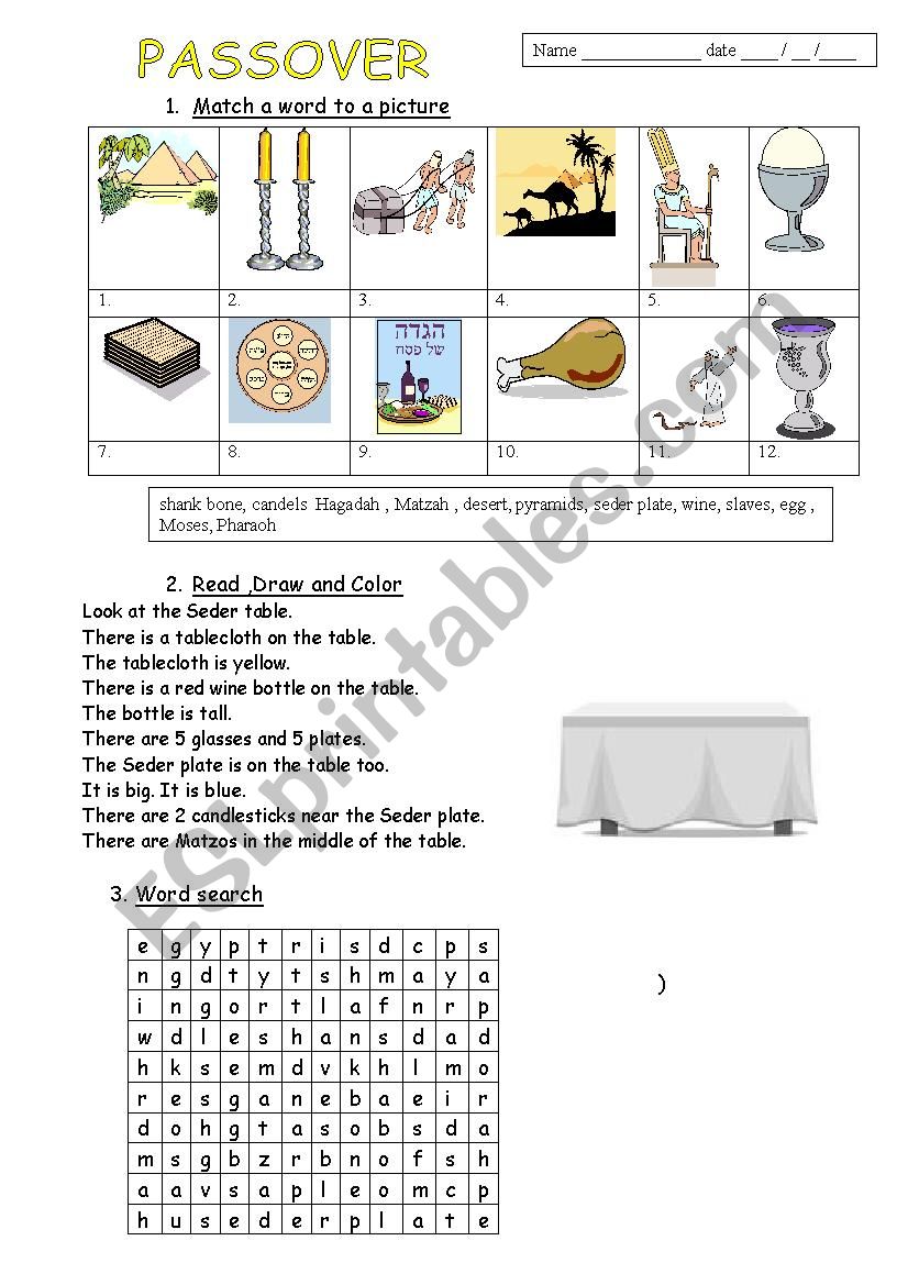 PASSOVER  worksheet