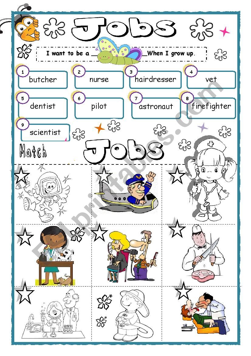 My job  2/2 worksheet