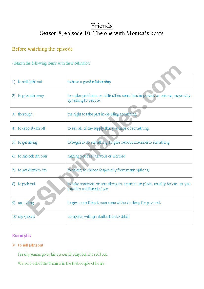 Friends S8E10 So & Neither worksheet