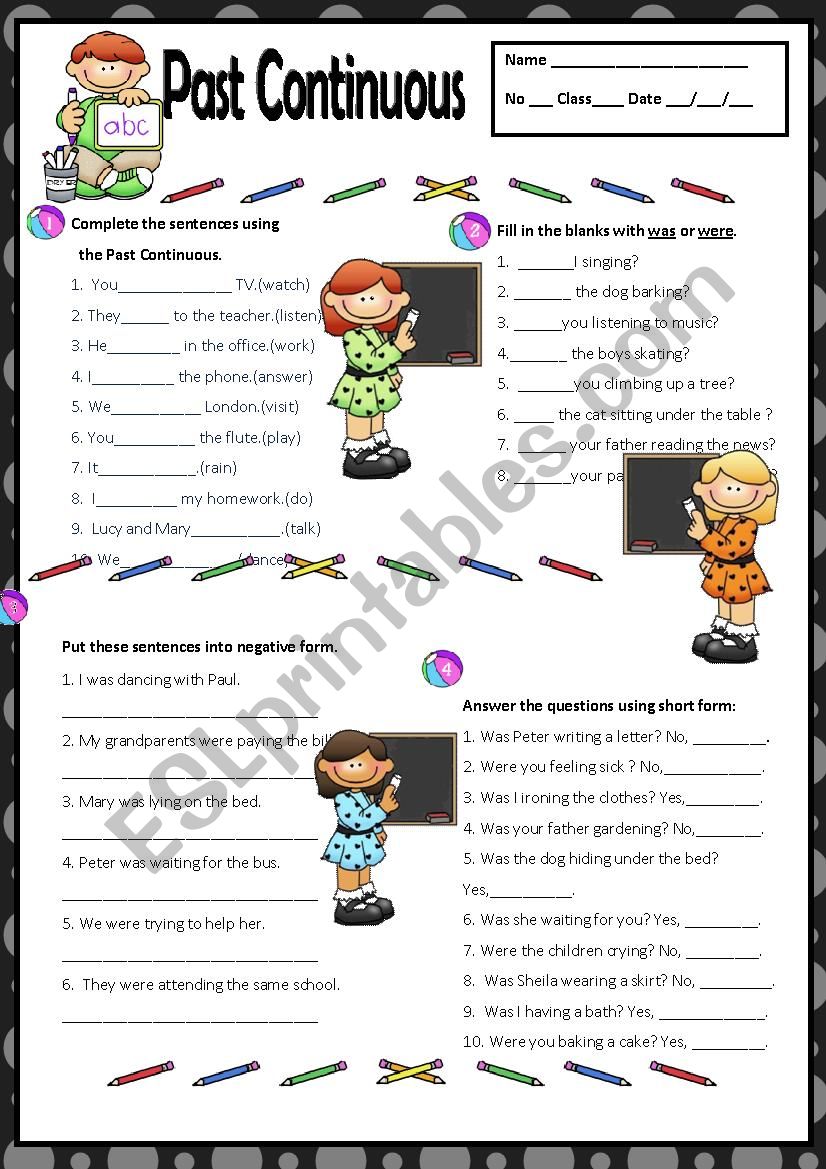 PAST CONTINUOUS worksheet
