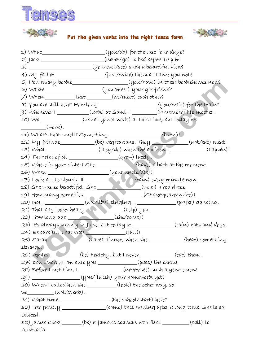 english-worksheets-tenses