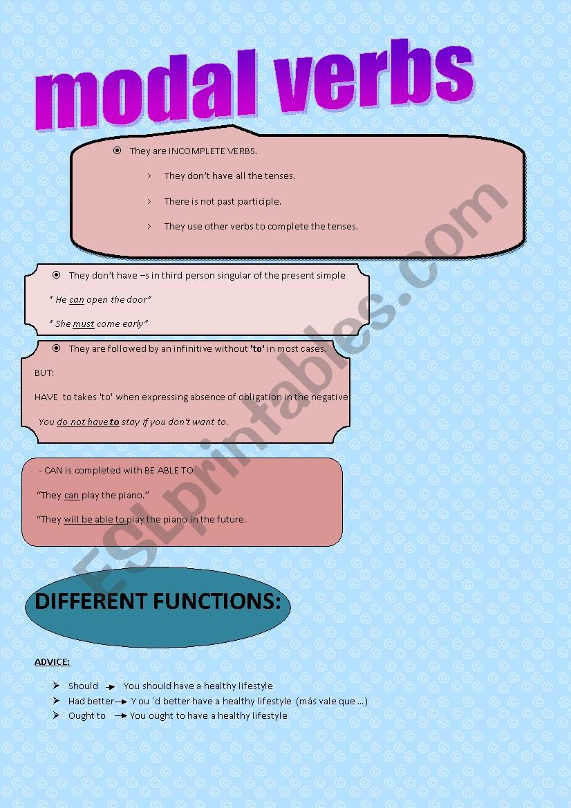 modal verbs worksheet