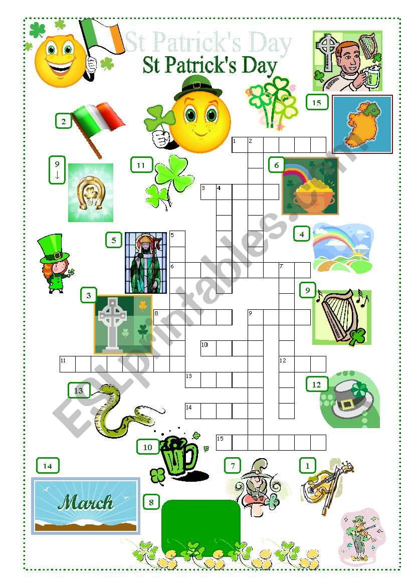 St Patricks Day Crossword worksheet