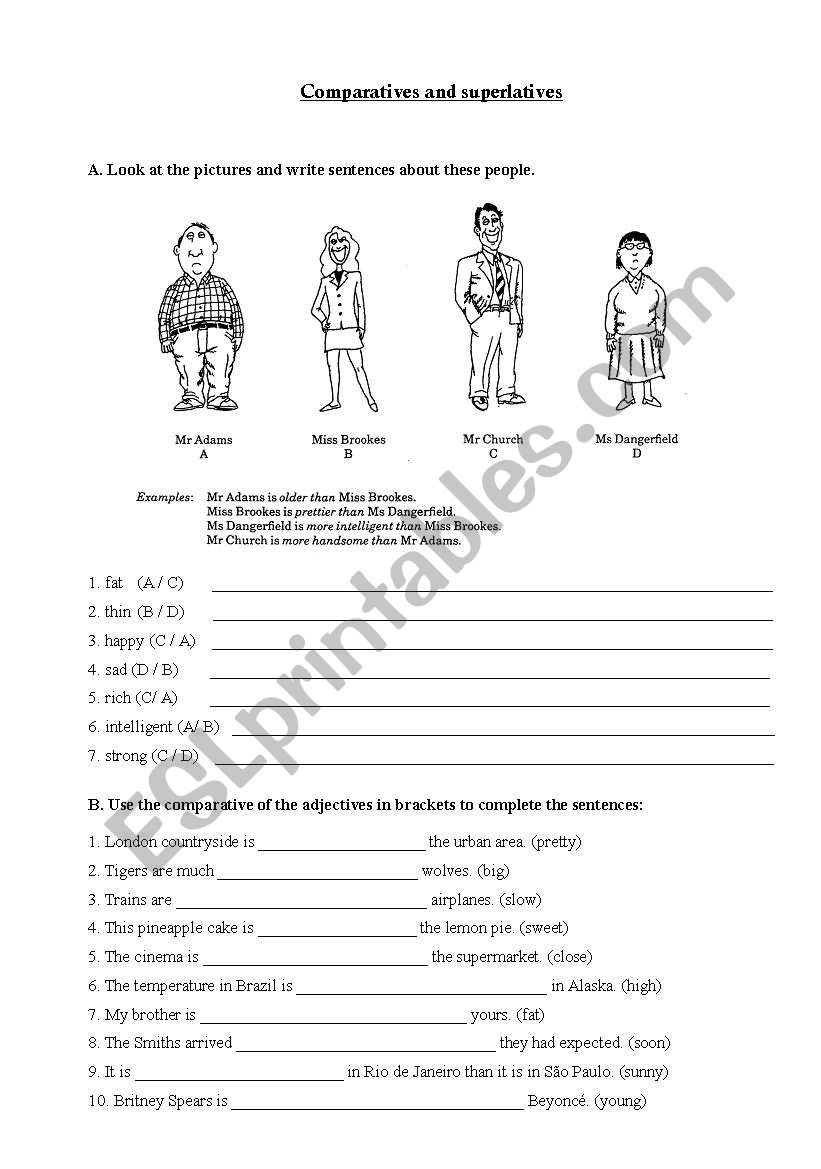 comparatives and superlatives worksheet