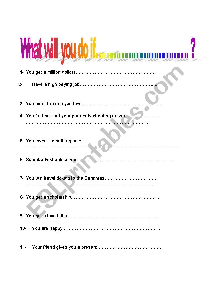 if clauses type 1 worksheet