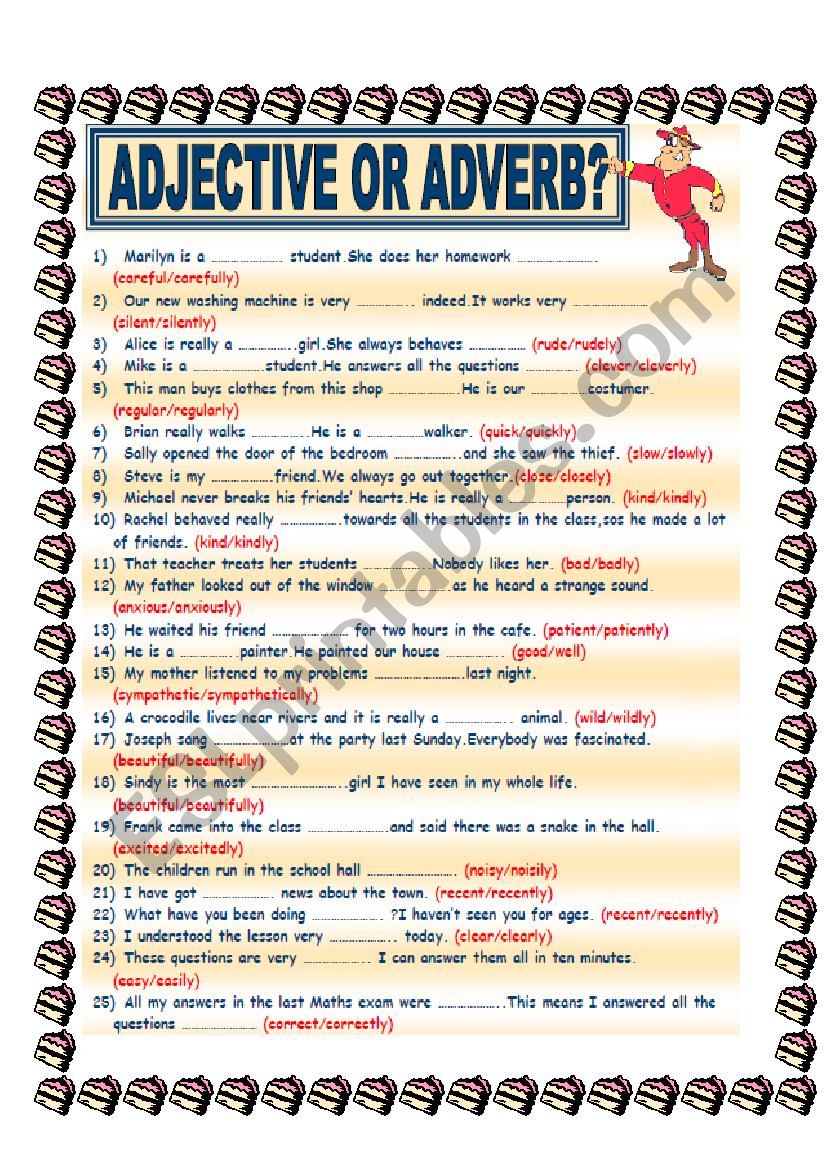 ADJECTIVE OR ADVERB? worksheet