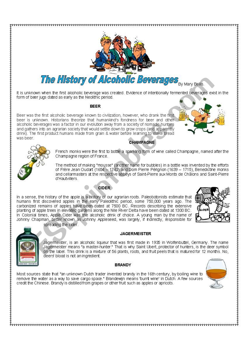 The History of Alcoholic Beverages (Passive voice reading)
