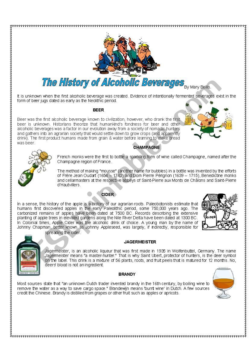 History of shop alcoholic beverages