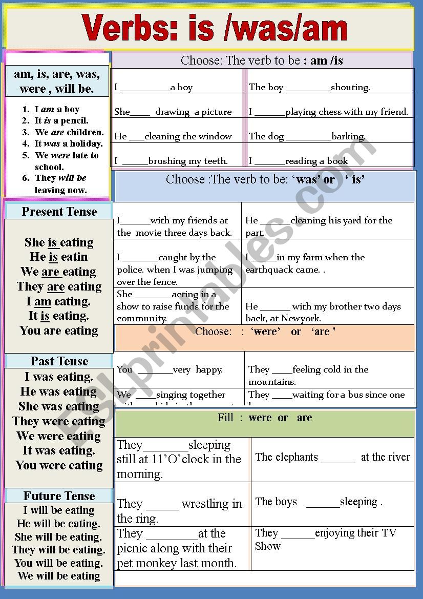 Verbs worksheet