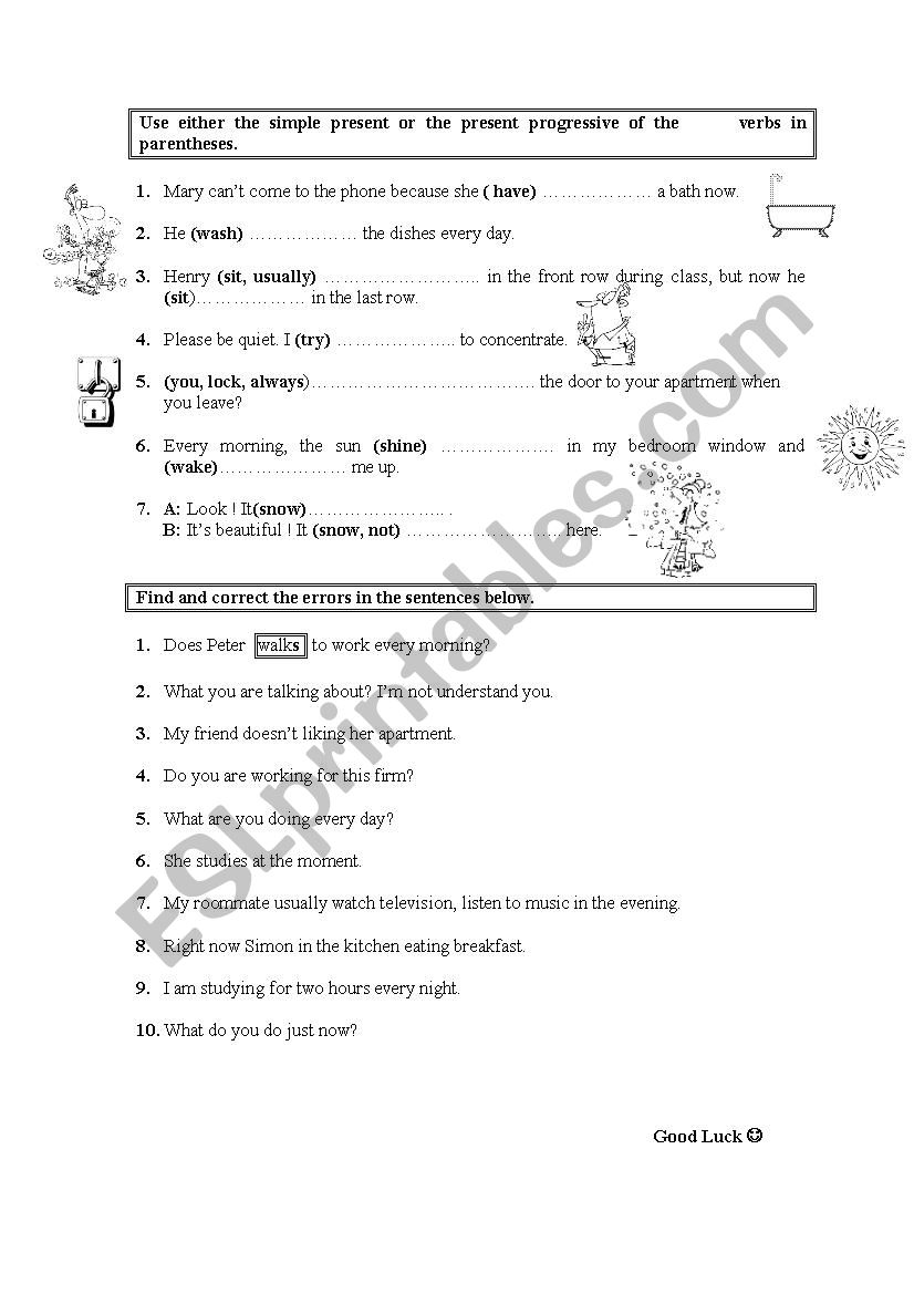 simple present , present continuous tense