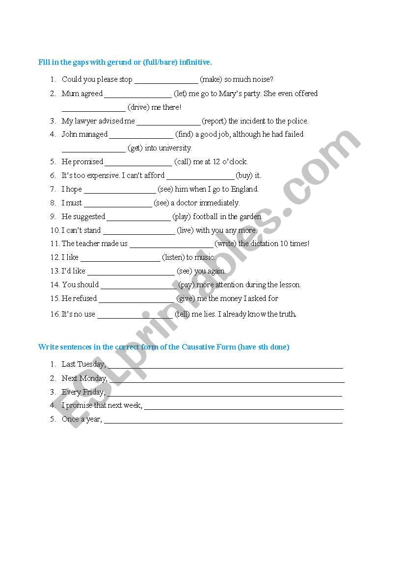 Grammar Test  worksheet