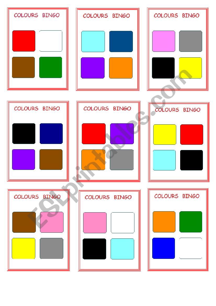 Colours dominoes worksheet