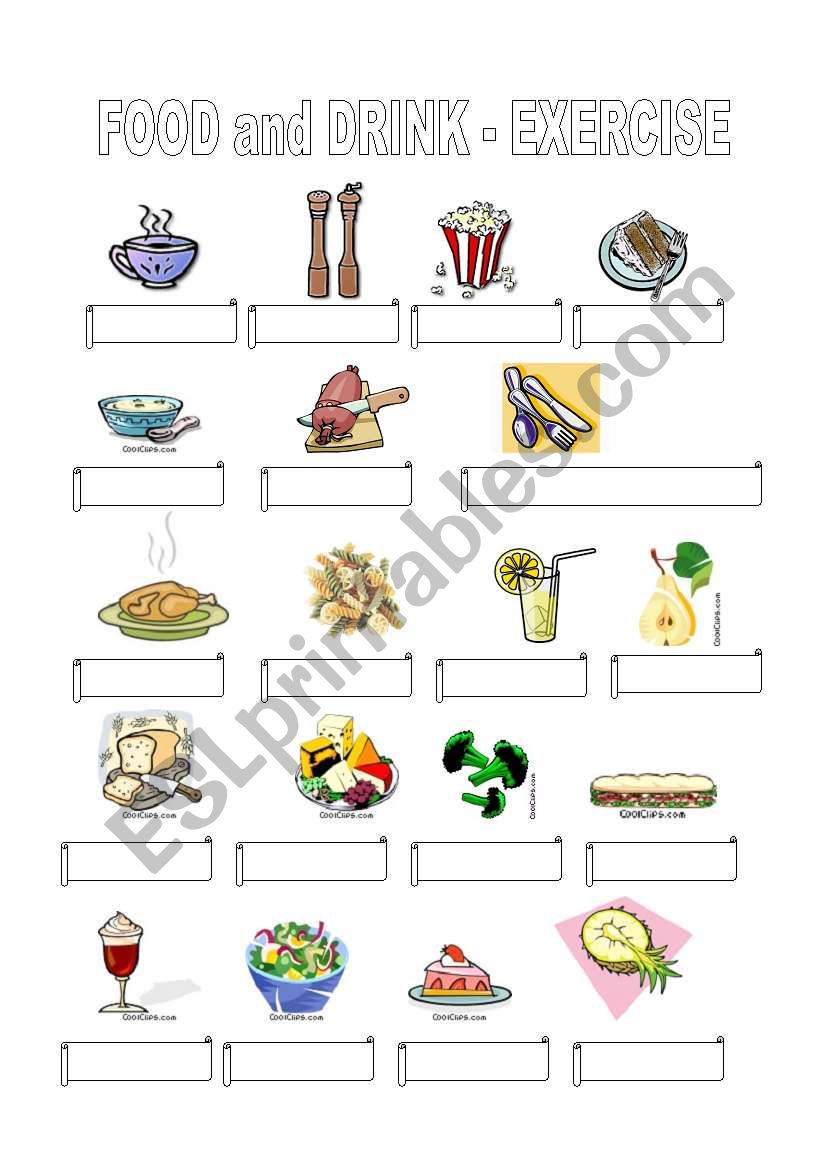 food and drink worksheet