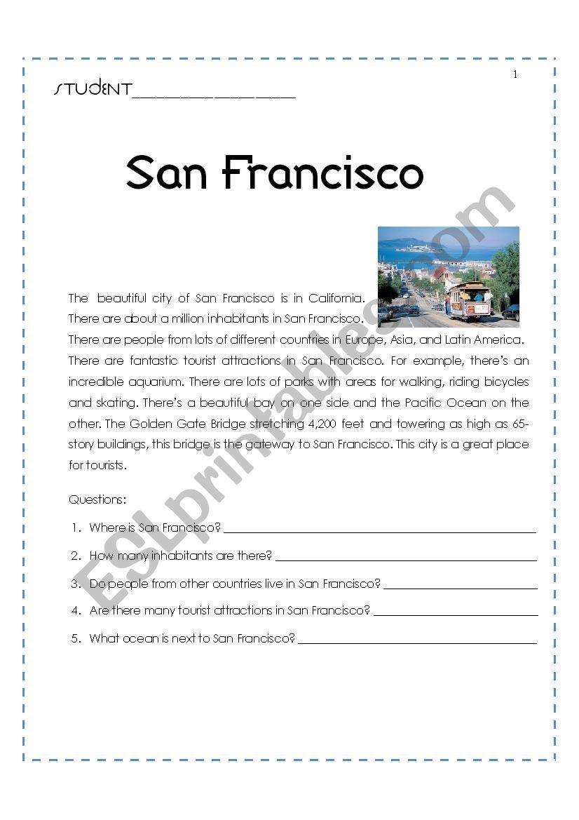 San Francisco worksheet