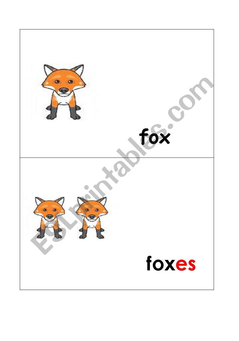 plurals fox worksheet