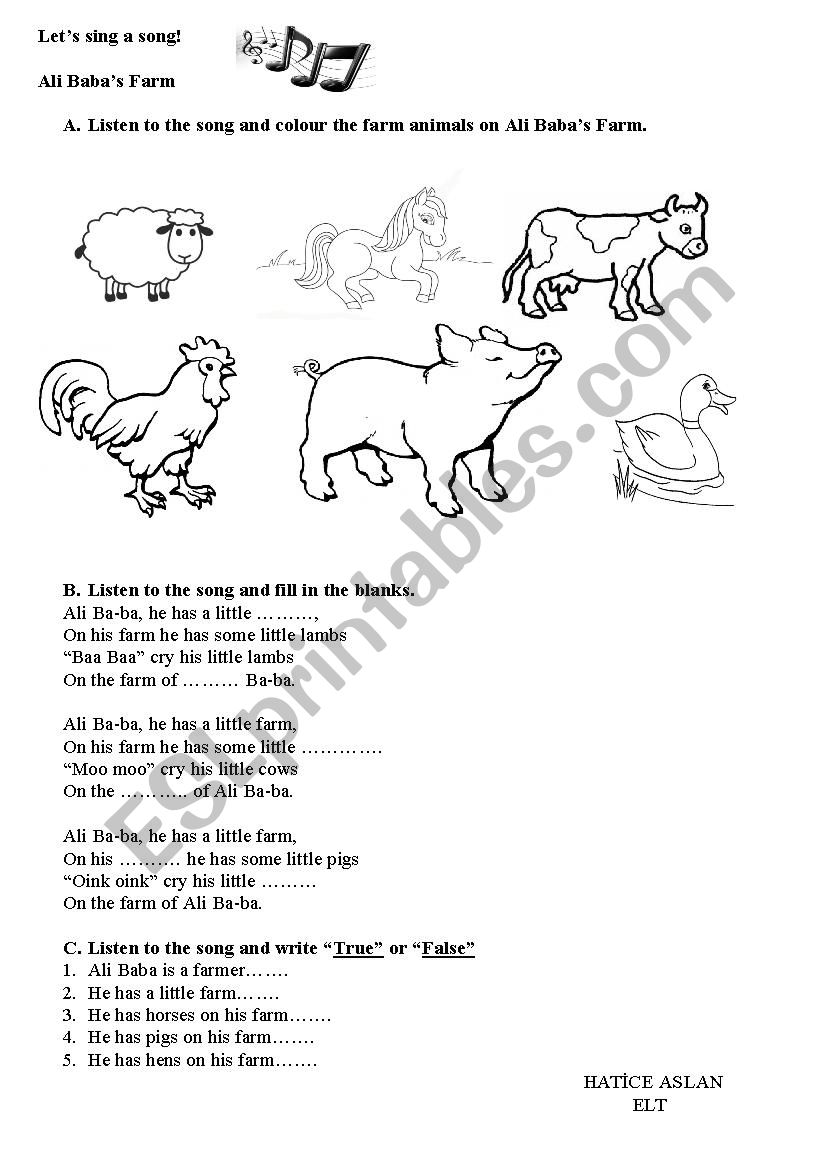 Farm Animals worksheet