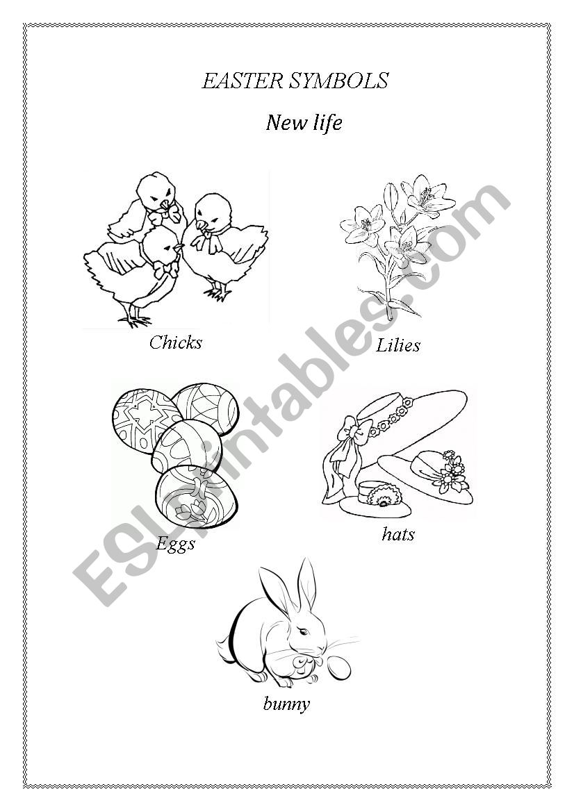 Easter Symbols - New Life worksheet