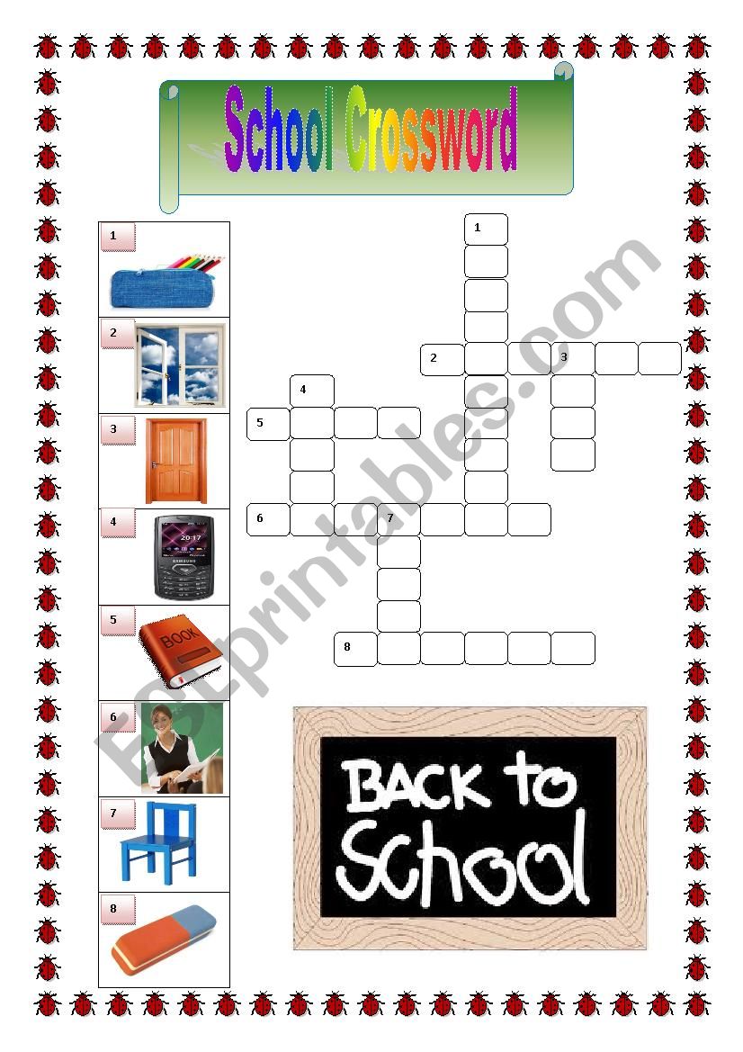 School Crossword worksheet