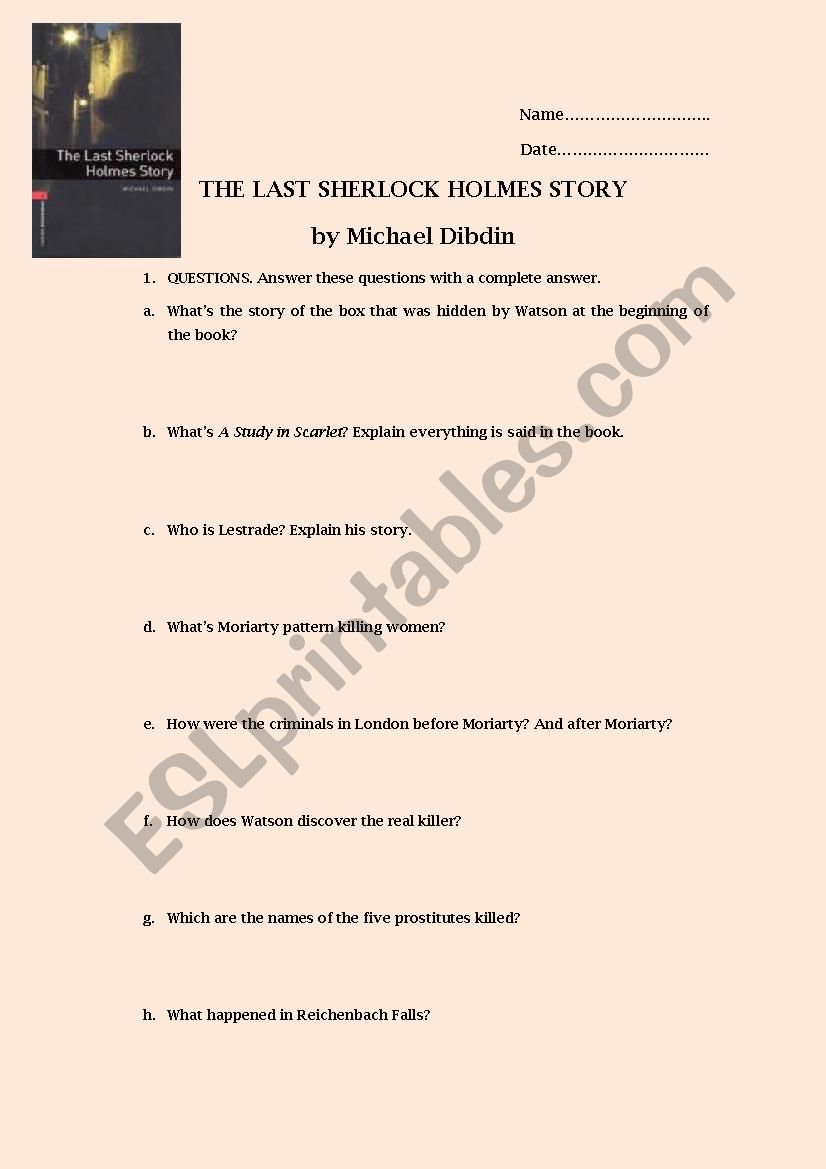 The last Sherlock Holmes Story exam