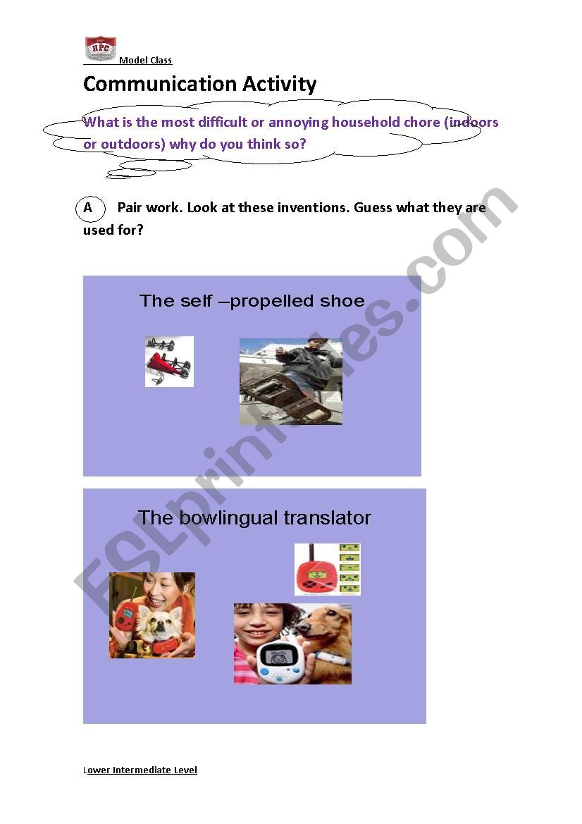 inventions worksheet