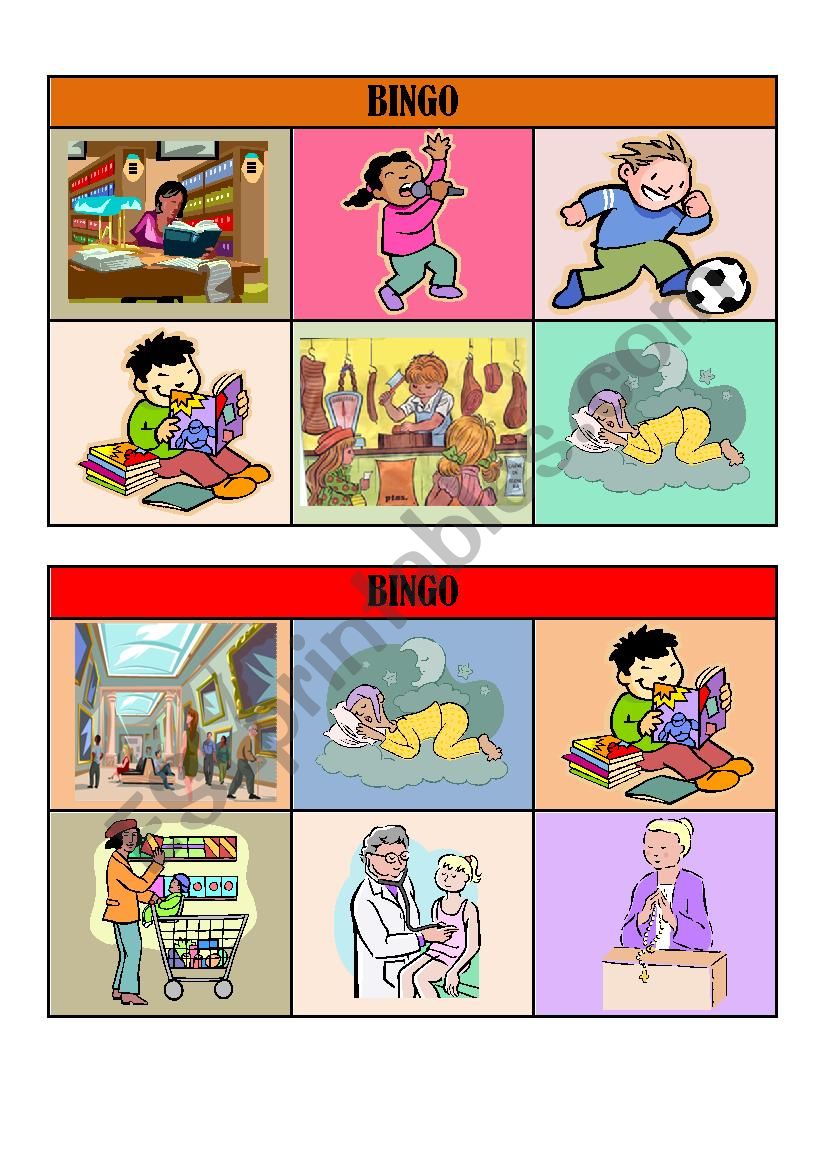 VERB TENSES BINGO CARDS/ playing cards 5/5