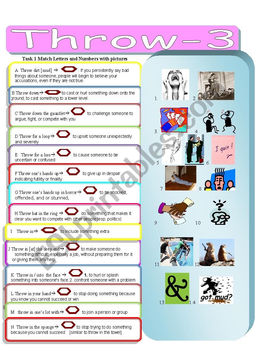 Throw-3 worksheet