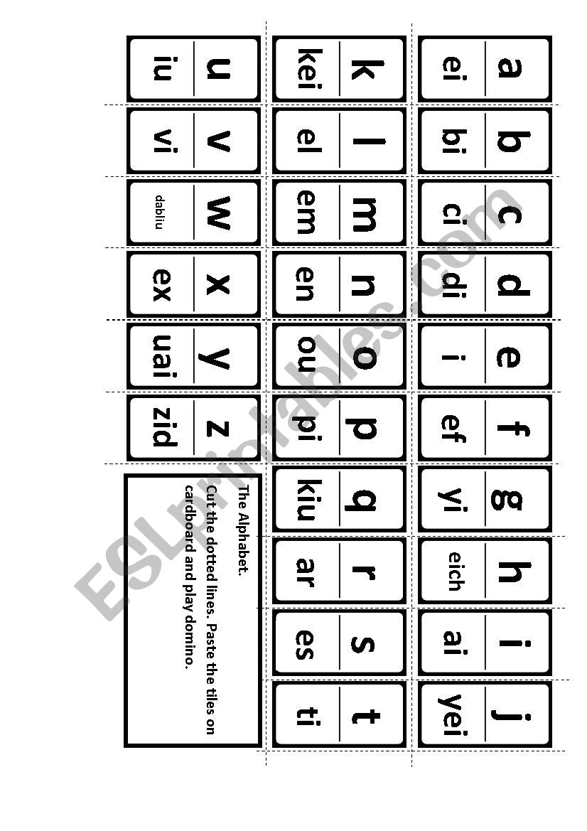 The Alphabet - Domino worksheet