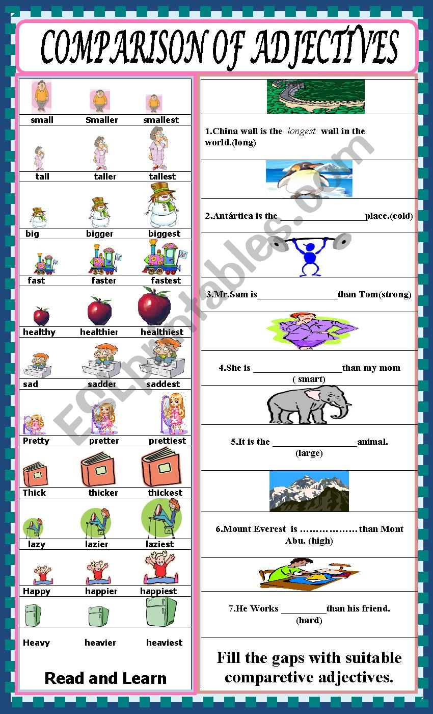 Comparatives worksheet