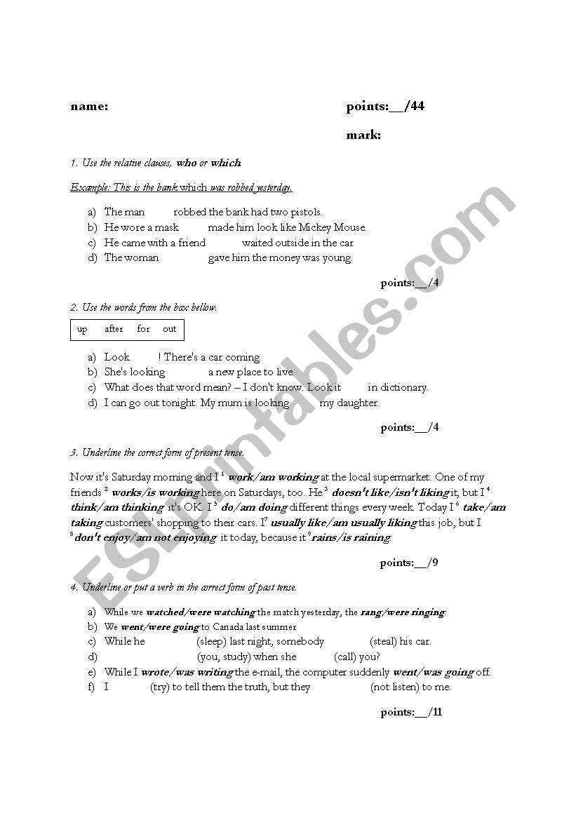 grammar check worksheet