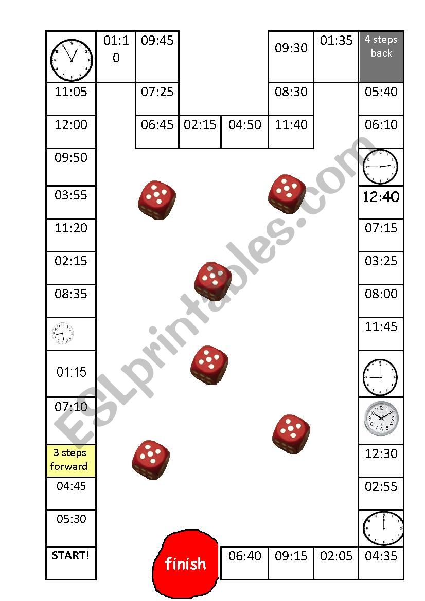 Time Board Game worksheet