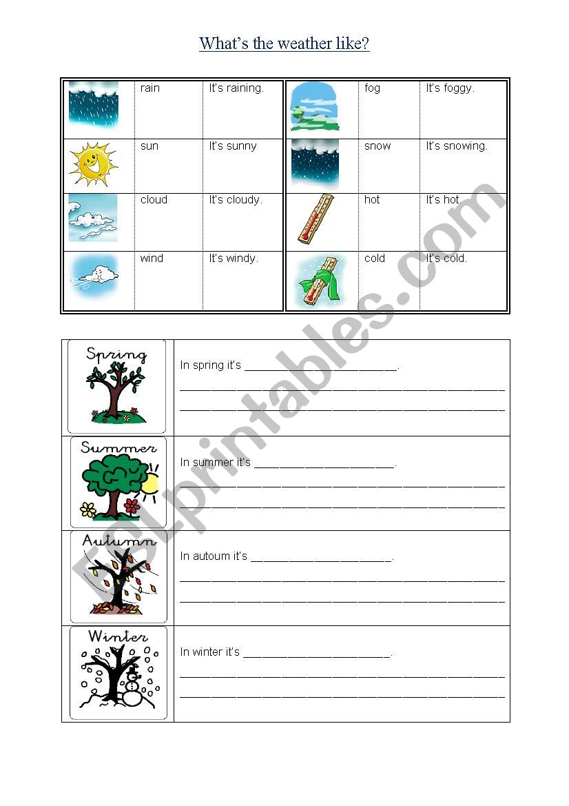 Whats the weather like? worksheet