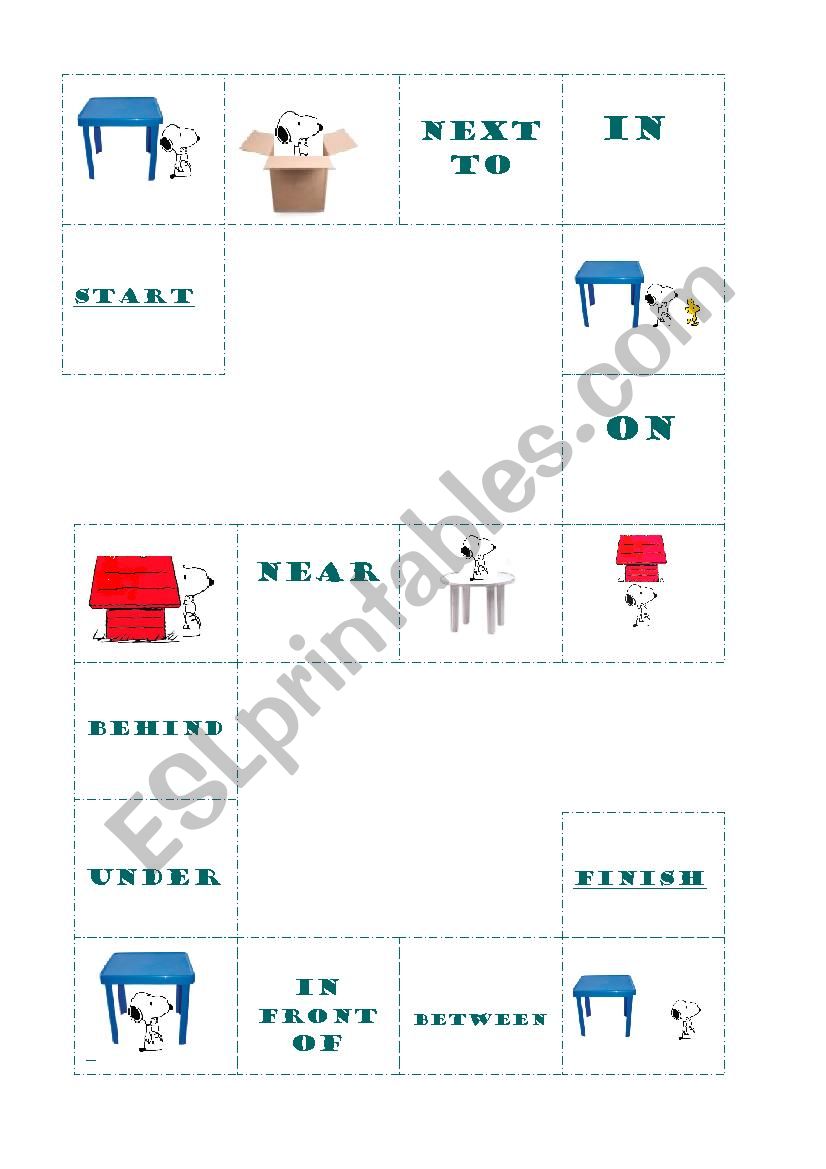 Prepositions of place worksheet