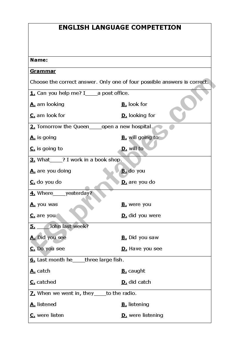 general knowledge worksheet