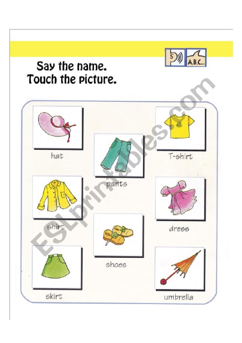 The clothes worksheet