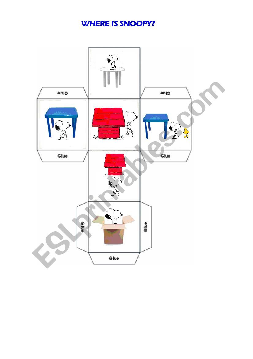 Prepositions of place worksheet