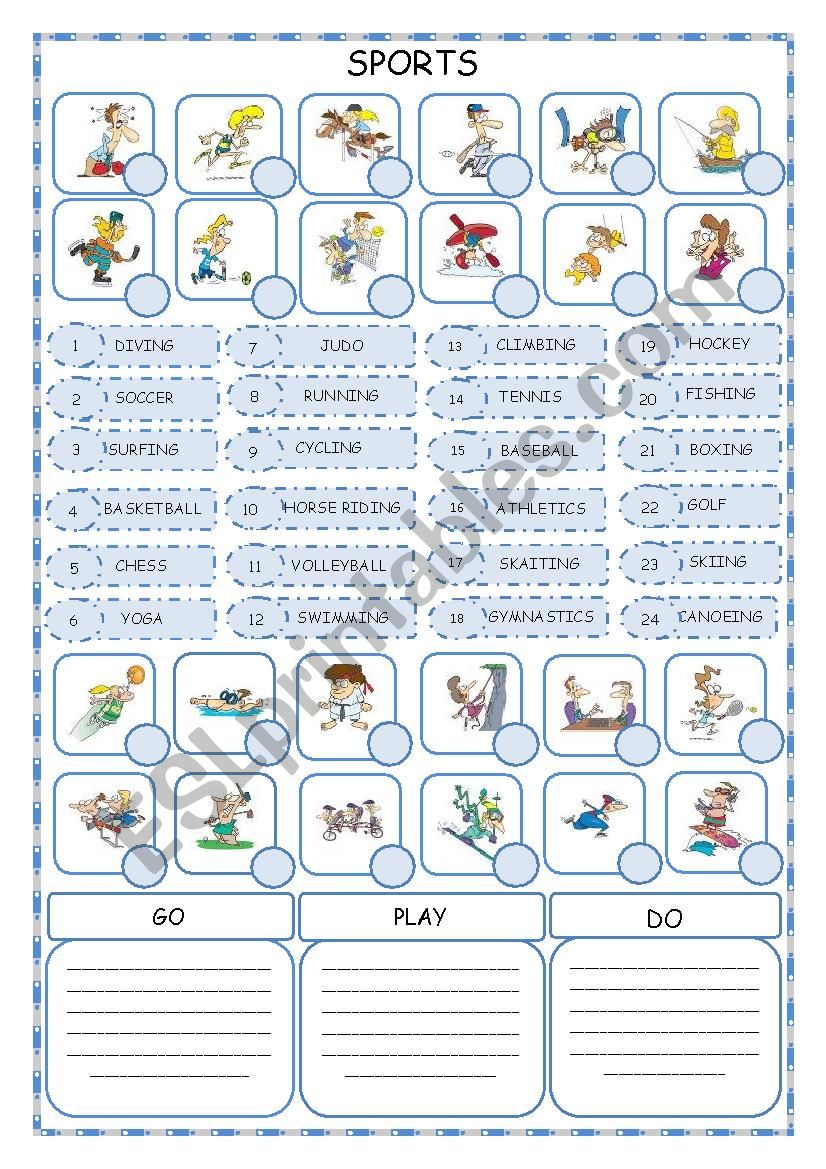 SPORTS worksheet