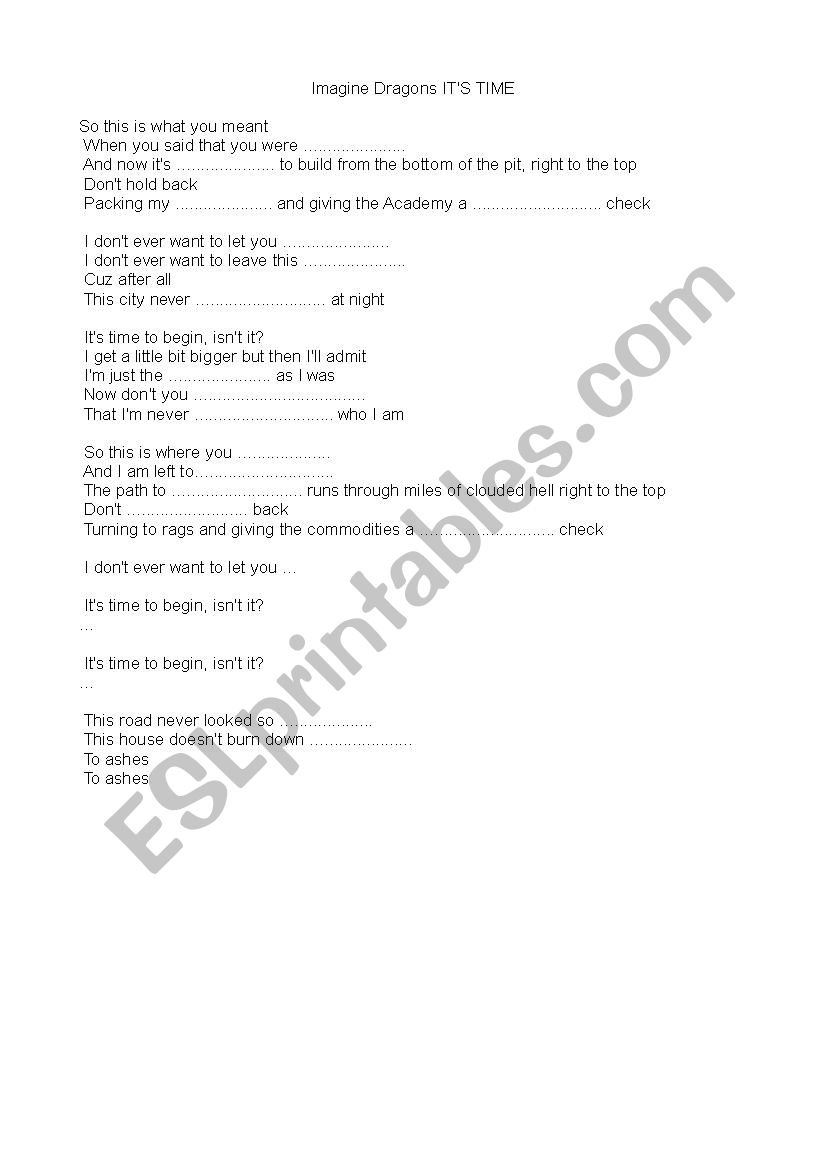 itÂ´s time worksheet