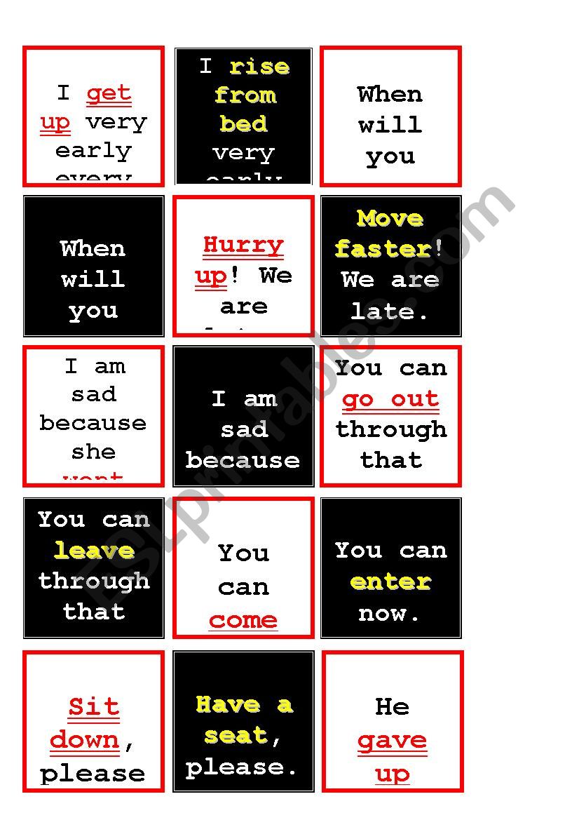 Phrasal Verbs Reversi / Othello Boardgame