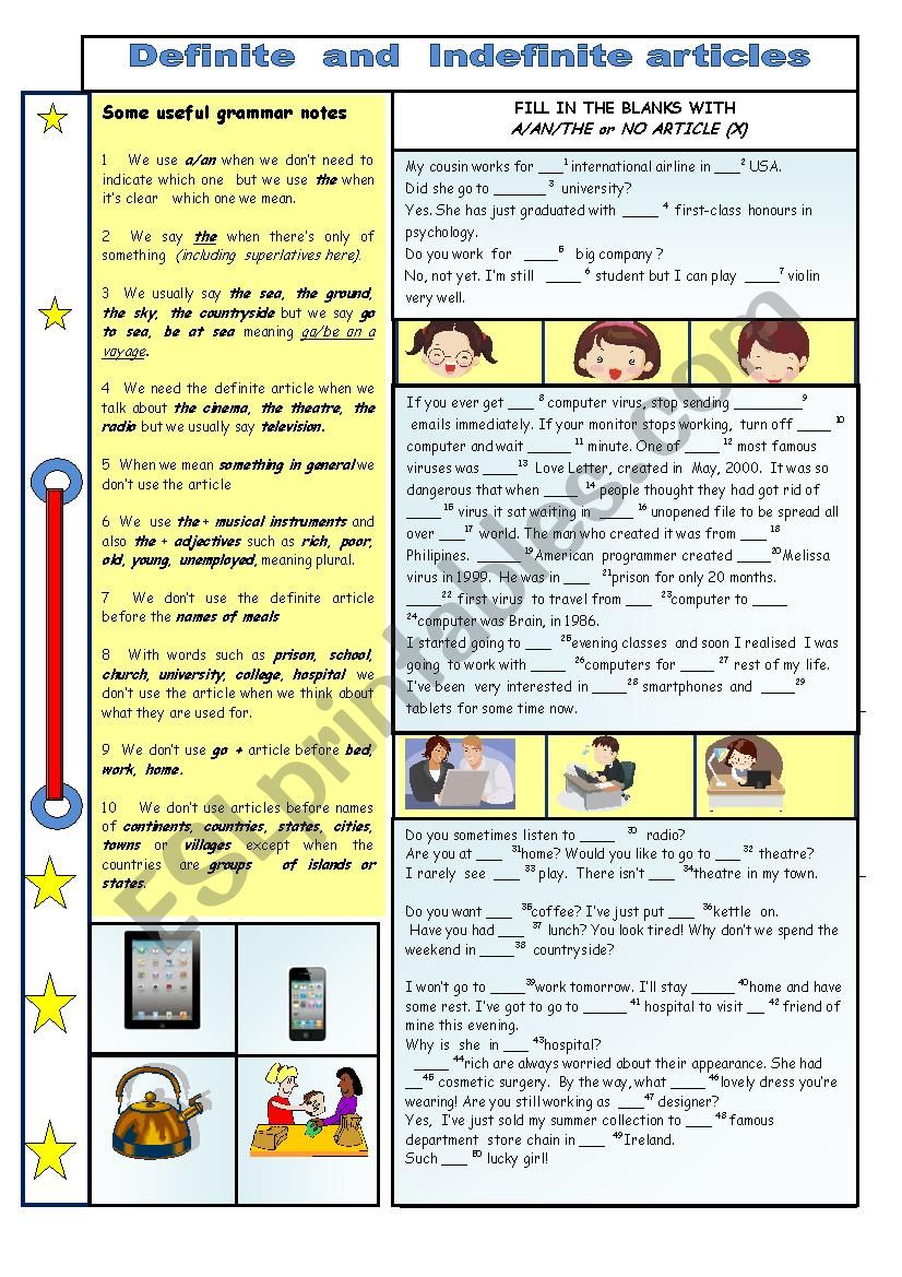 Definite and Indefinite articles