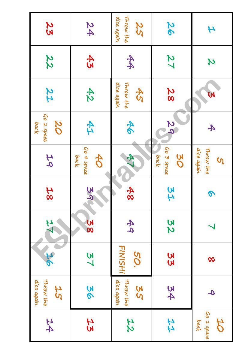 Vocabulary game 1/2 worksheet